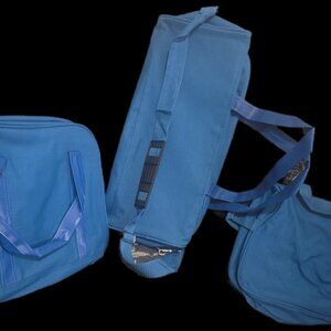 Vintage NOS Blue 3-Piece Travel Luggage Set - Duffle Bag & Totes